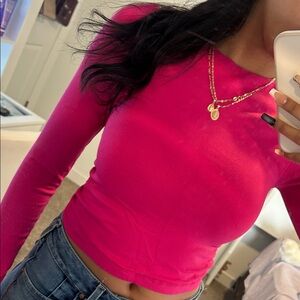 Eye Candy Fuchsia Long Sleeve Top